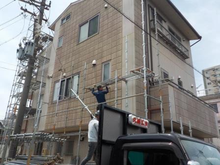 名古屋市港区 ベージュ×ブラウン系 モダン住宅外壁塗装 施工例 塗装前 イメージ