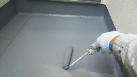 名古屋市名東区 ナチュラルモダン住宅 外壁塗装 施工例 ベランダ防水塗装 イメージ