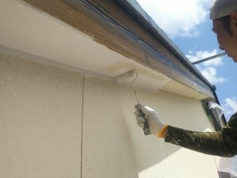 名古屋市緑区 古民家風 居酒屋 外壁塗装 施工例 軒天塗装上塗り イメージ