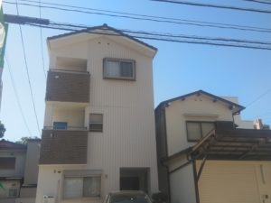 名古屋市西区　外壁塗装　ハイブリッドシリコン塗料　施工例　