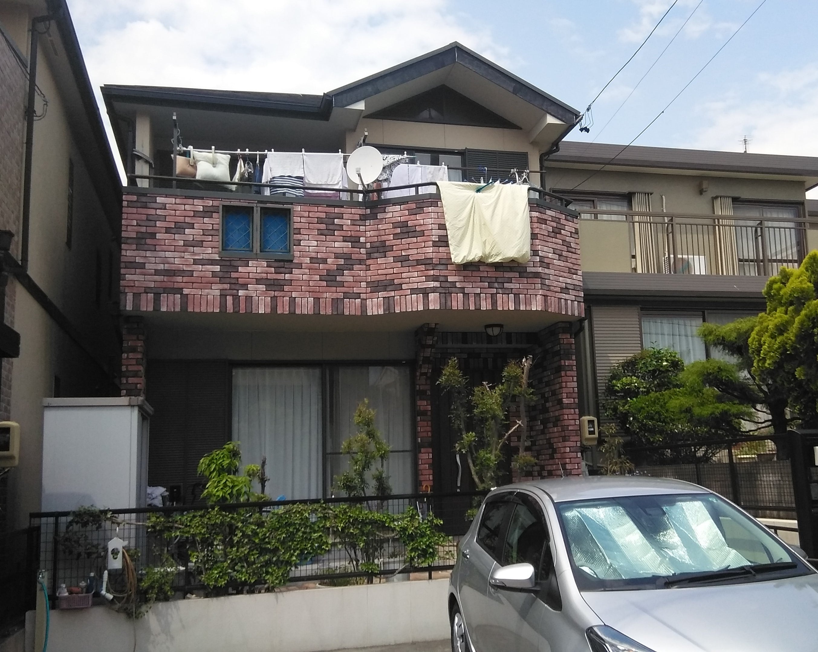 天白区 かわいい南欧風住宅 外壁塗装 施工前 イメージ