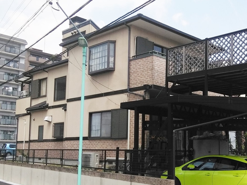 天白区 ナチュラルモダン住宅 外壁塗装 施工例 塗装前 イメージ