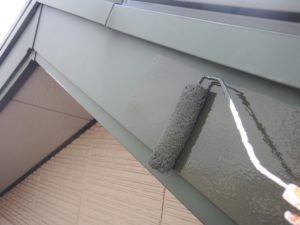 外壁以外の付帯塗装 破風塗装 施工中 名古屋 小林塗装