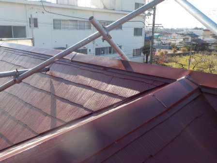 犬山市 ベージュブラウン系 洋風住宅 屋根塗装 施工例 完成 イメージ