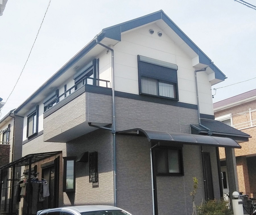 大府市 ナチュラルモダン住宅 屋根・外壁塗装 施工前 イメージ