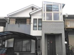 春日井市　モダン住宅　外壁塗装　屋根塗装　　施工例