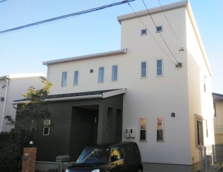 可児市　ダイワハウス　スマートモダン住宅外壁塗装　施工例の写真