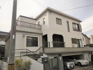 名古屋市天白区　ライトグレー系　RC住宅外壁塗装　施工例