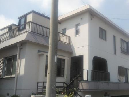 天白区 ライトグレー系 モダン住宅外壁塗装 施工前 イメージ