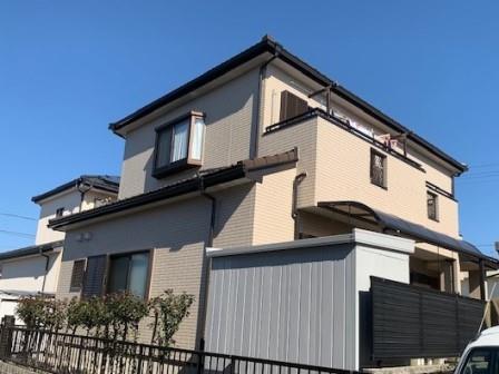 あま市　スマートモダン住宅　ダブルトーン外壁塗装　施工例の写真
