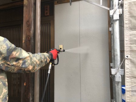 小牧市 アイボリー系 和風住宅 外壁塗装 施工例 高圧洗浄 イメージ