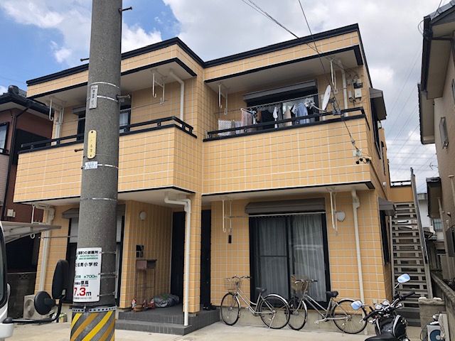 刈谷市 明るいオレンジ系 モダン住宅 外壁塗装 施工例