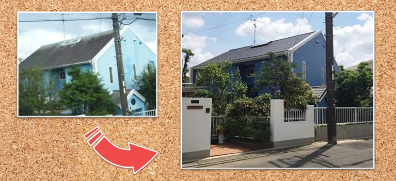 ブルー系　カントリー住宅　外壁塗装色　施工例　イメージ