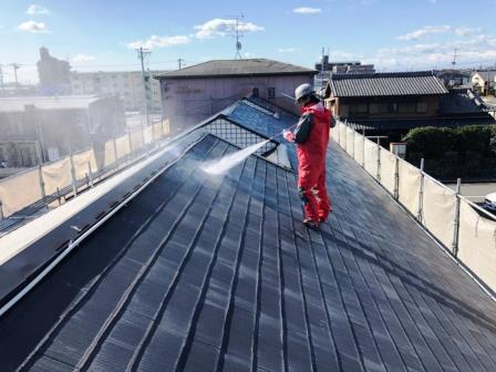 弥富市 ベージュ系 賃貸アパート外壁塗装 施工例 高圧洗浄 イメージ