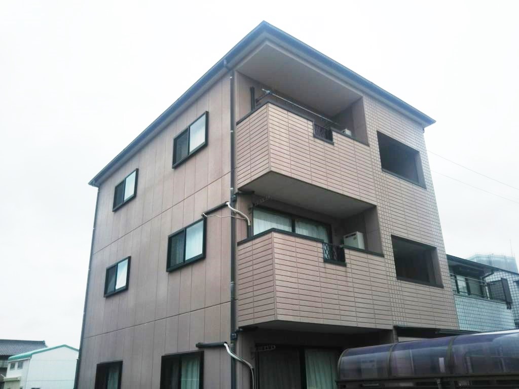 弥富市 シンプルモダン 賃貸アパート外壁塗装 施工例 塗装前 イメージ