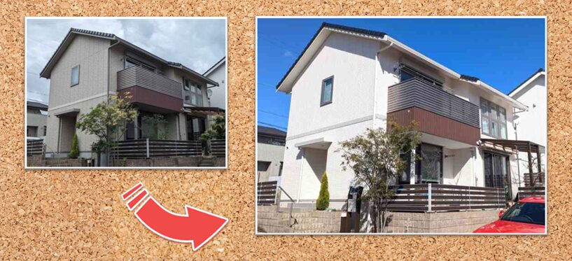 ミサワホーム お洒落な洋風シンプル住宅 外壁塗装色 施工例 イメージ