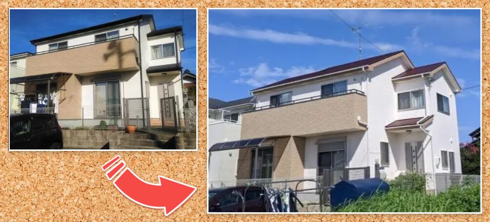 洋風ナチュラルモダン住宅 外壁塗装色 施工例 イメージ
