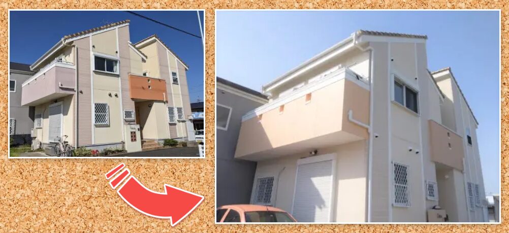 ナチュラルカラー南欧風住宅塗装色 外壁塗装 施工例 イメージ