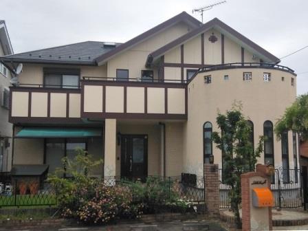 岐阜市 南欧風エレガンス住宅 外壁塗装 施工例 塗装前 イメージ
