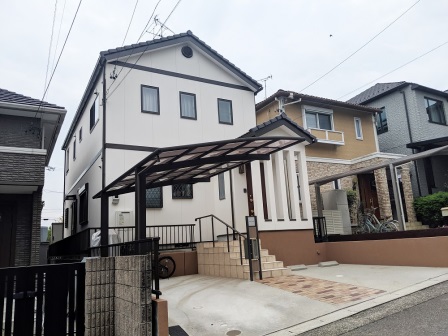 尾張旭市　ナチュラルモダン住宅　外壁塗装　施工例の写真