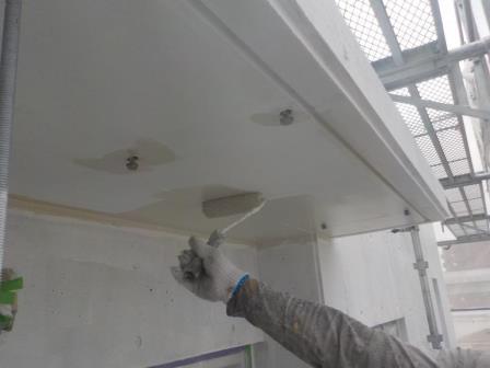 名古屋市中川区 5階建てコンクリートオフィス 外壁塗装施工例 軒天塗装 イメージ