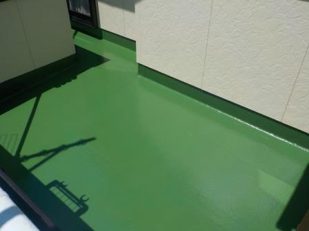 岐阜市 南欧風エレガンス住宅 外壁塗装 施工例 ベランダ防水塗装完成 イメージ