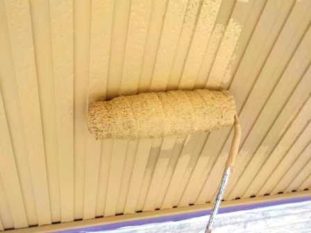 豊橋市 ベージュ系 多彩仕上げ 外壁塗装 施工例 軒天塗装上塗 イメージ