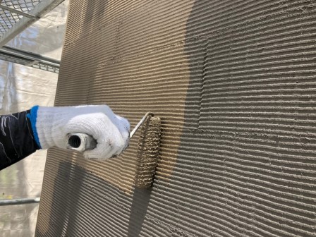 東海市 スタイリッシュモダン住宅 外壁塗装 施工例 外壁上塗り イメージ