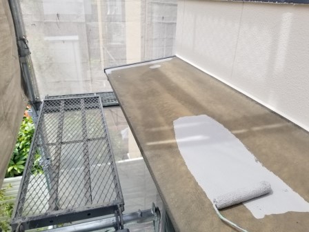 尾張旭市 ナチュラルモダン住宅 外壁塗装施工例 庇下塗り イメージ