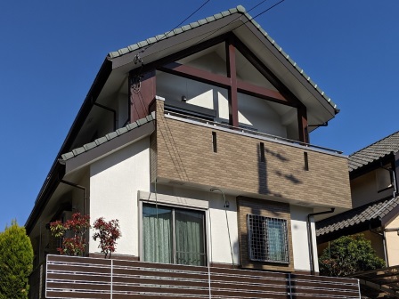 名古屋市守山区 洋風モダン住宅 外壁サイディング塗装 施工例