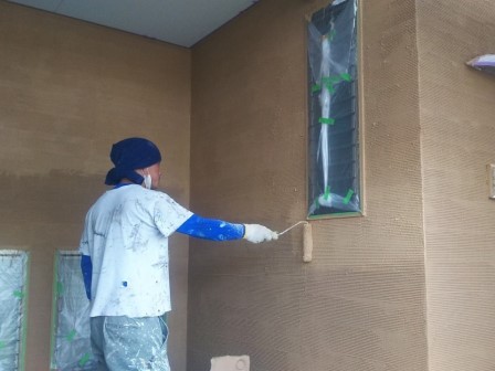 名古屋市西区 ウッドフレンズ 外壁塗装 施工例 外壁上塗り2回目 イメージ