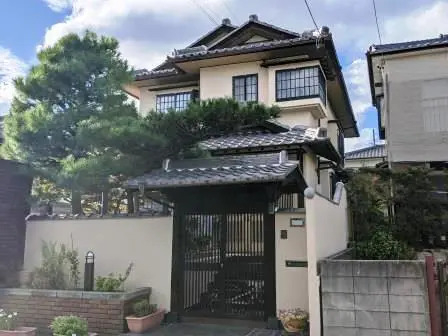 名古屋市天白区　上品なベージュ系　和風住宅　外壁塗装　施工例の写真