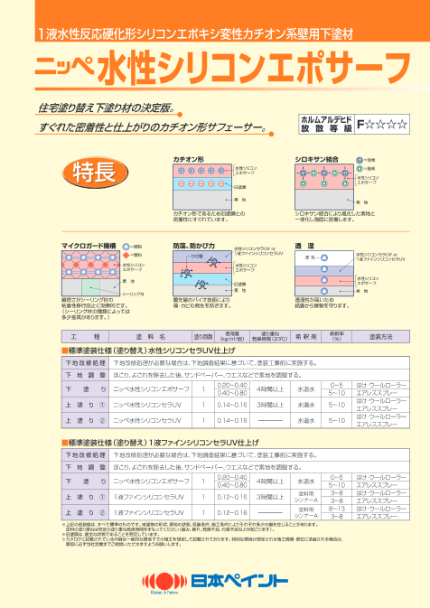 外壁サイディング下塗り塗料　日本ペイント　　水性シリコンエポサーフ　イメージ