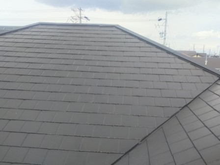 西尾市　住友林業　ダブルトーン外壁塗装　施工例　屋根塗装完了　イメージ