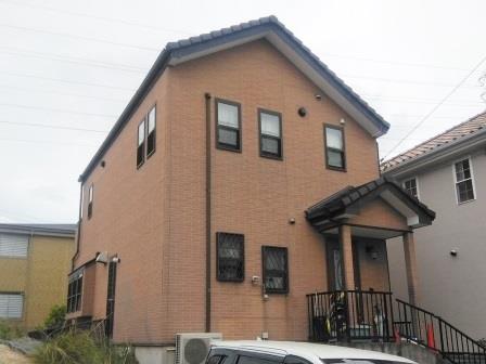 名古屋市緑区 人気のグレージュ系 ダブルトーン外壁塗装 施工前 イメージ