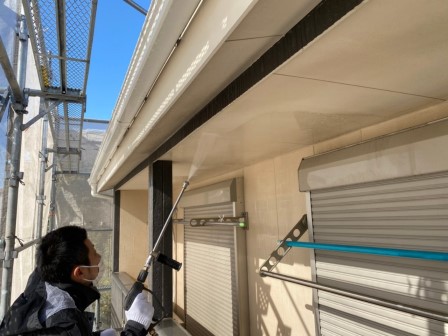 名古屋市名東区 アーバンモダン住宅 外壁塗装 施工例 高圧洗浄 イメージ