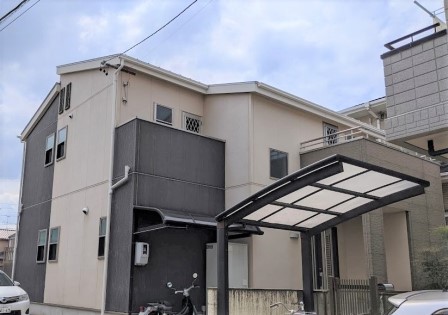 名古屋市名東区 アーバンモダン住宅 外壁塗装 施工前 イメージ