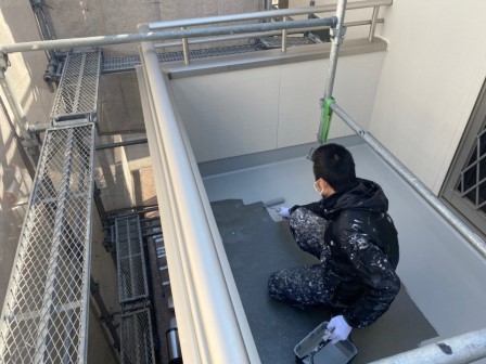 名古屋市名東区 アーバンモダン住宅 外壁塗装 施工例 ベランダ塗装イメージ