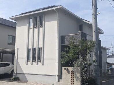 半田市　シンプルモダン住宅　外壁塗装　施工例の写真