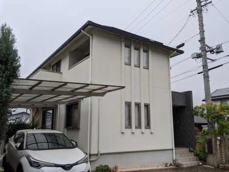 半田市 シンプルモダン住宅 外壁塗装 施工例 塗装前 イメージ
