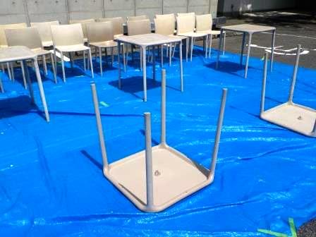 瀬戸市 イタリア製樹脂テーブルリペア塗装 施工例 上塗り1回目の後 乾燥 イメージ