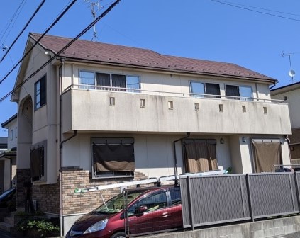 尾張旭市　洋風住宅　外壁塗装　施工例　塗装前　イメージ