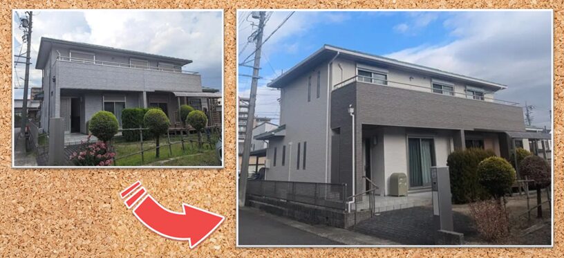 おしゃれなモダン住宅　外壁塗装　施工例