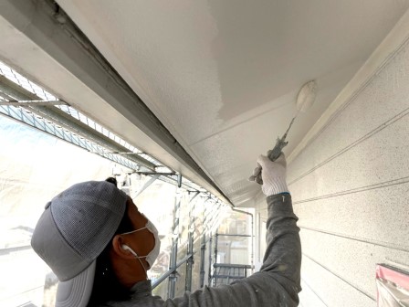 瀬戸市 2階建て洋風住宅 外壁塗装 施工例 軒天塗装 イメージ