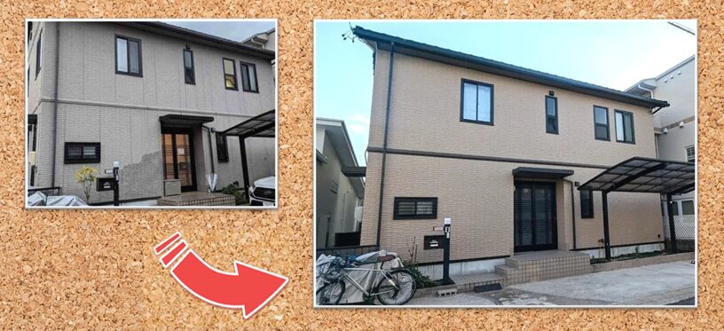 トヨタホーム　ベージュ系　外壁塗装　施工例　アレスダイナミックTOP　イメージ