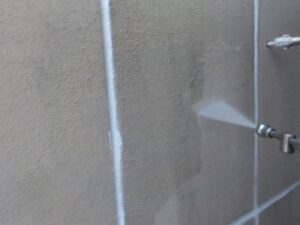 外壁吹付けリシンの塗り替え作業工程　イメージ