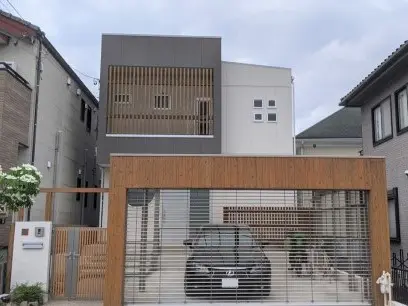 長久手市 2階建てモダン住宅 外壁塗装 施工例