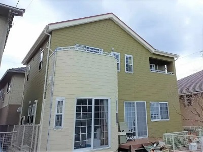 瀬戸市　洋風2階建て住宅　ツートンカラー外壁塗装　施工例の写真