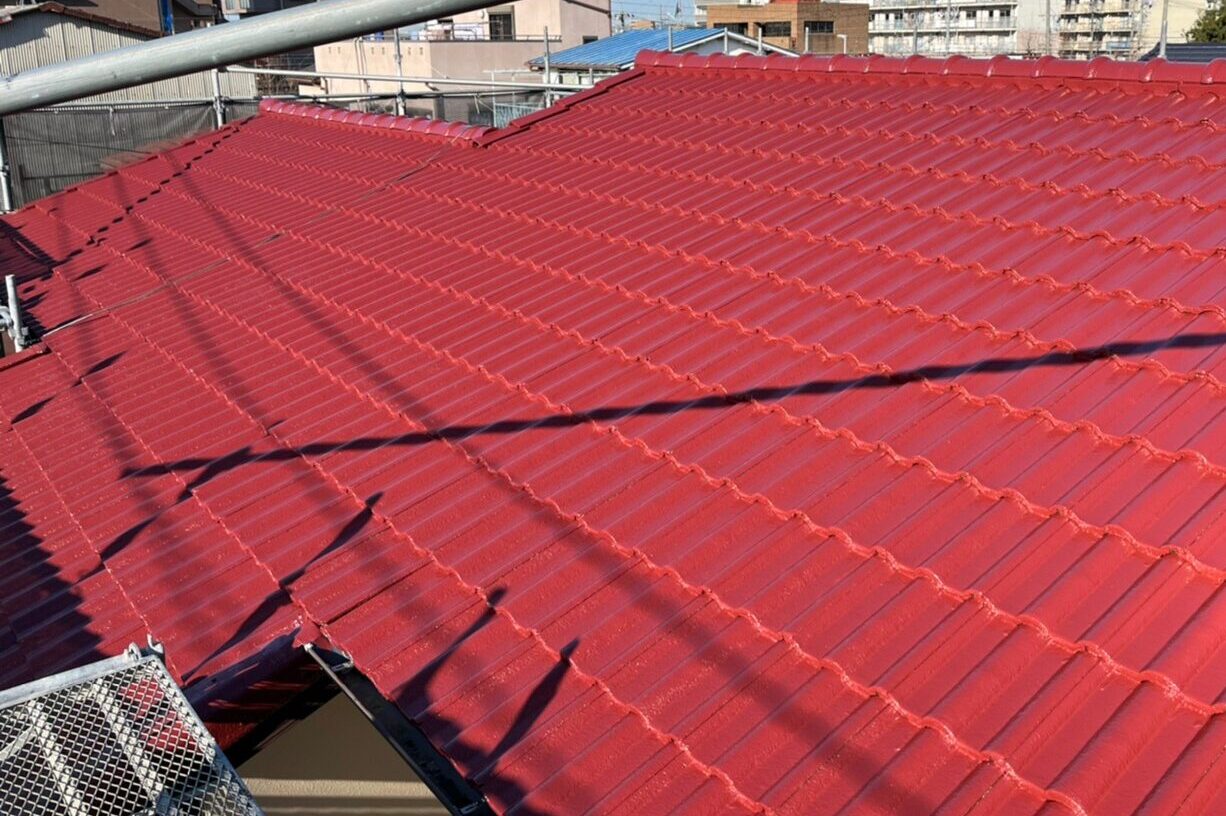 瓦屋根　モニエル瓦の塗装方法　イメージ