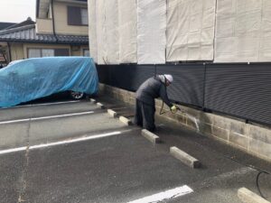 豊橋　外壁塗装　駐車場ブロック　高圧洗浄